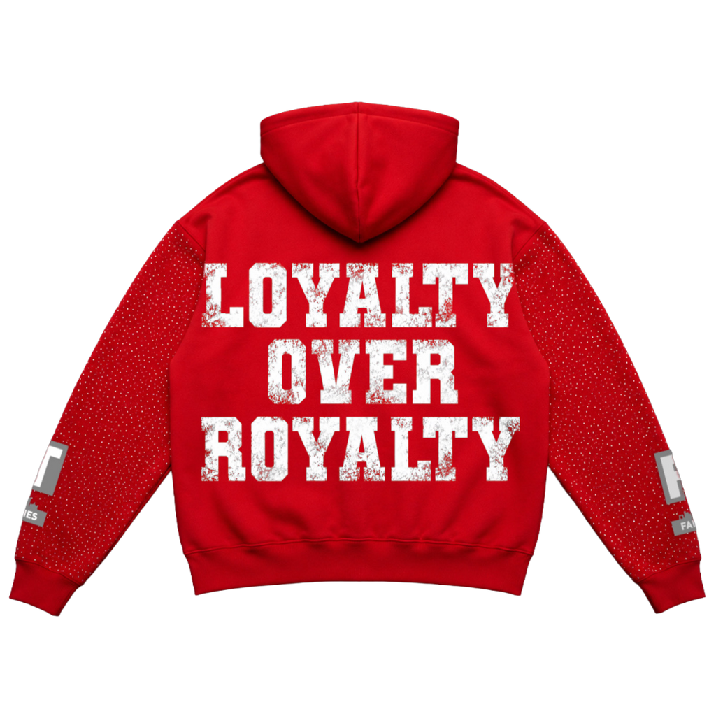 Red “ROYALTY” Rhinestone Zip-Up