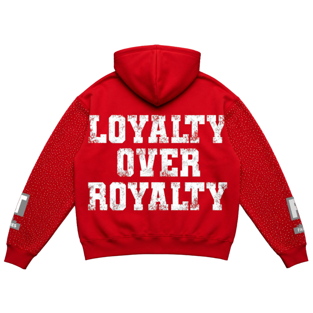 Red “ROYALTY” Rhinestone Zip-Up