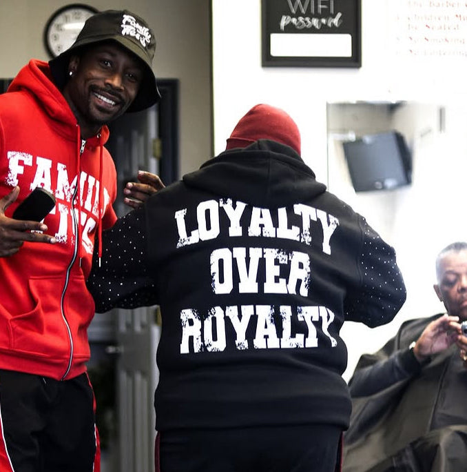 Black “ROYALTY” Rhinestone Zip-Up