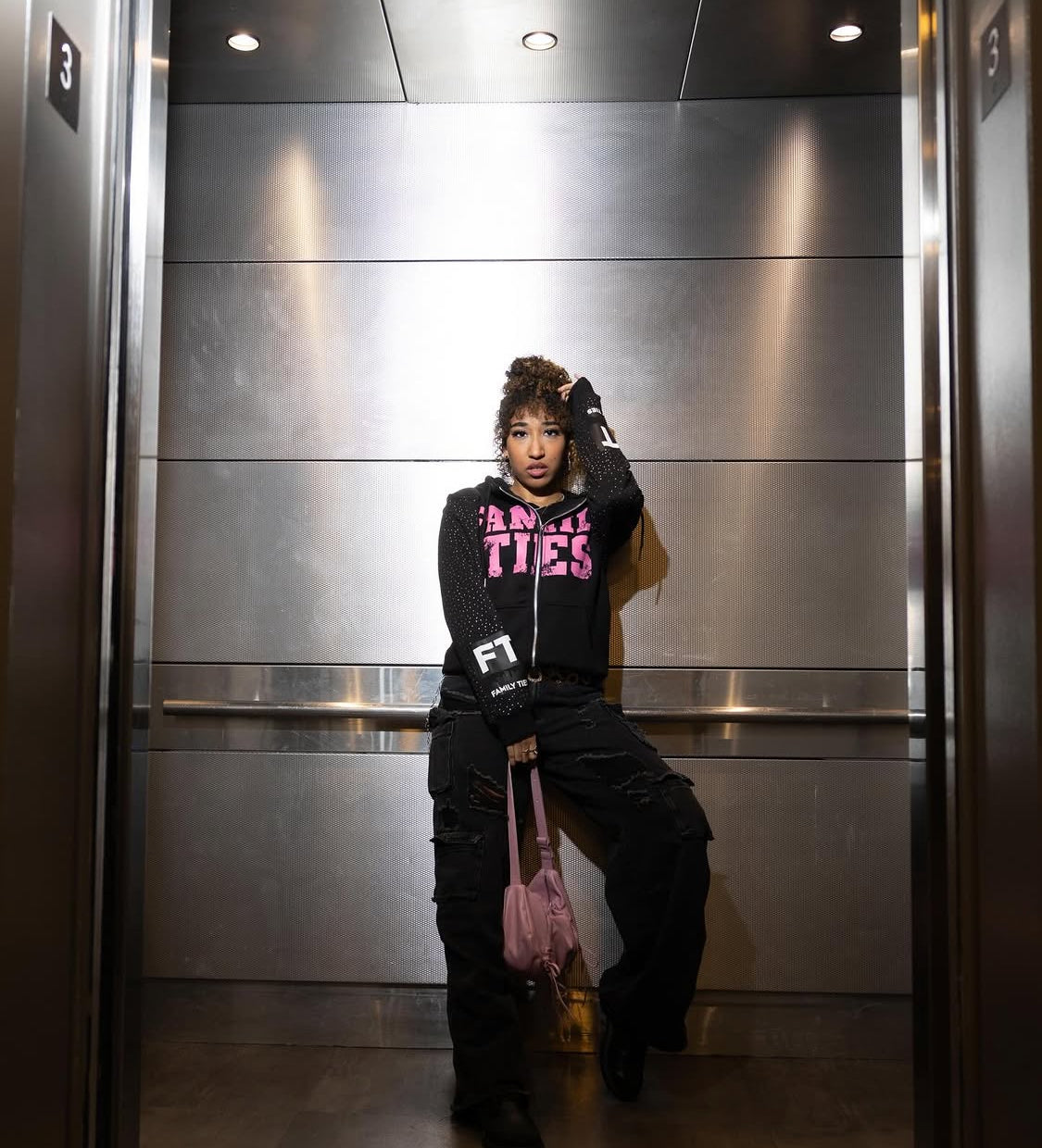 Black & Pink “ROYALTY” Rhinestone Zip-Up (Copy)