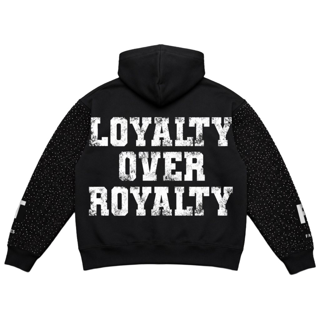 Black “ROYALTY” Rhinestone Zip-Up