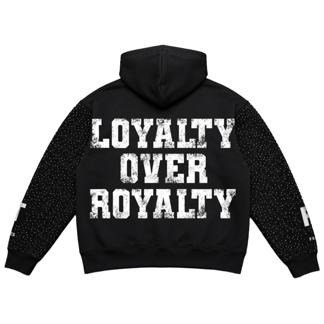 Black “ROYALTY” Rhinestone Zip-Up