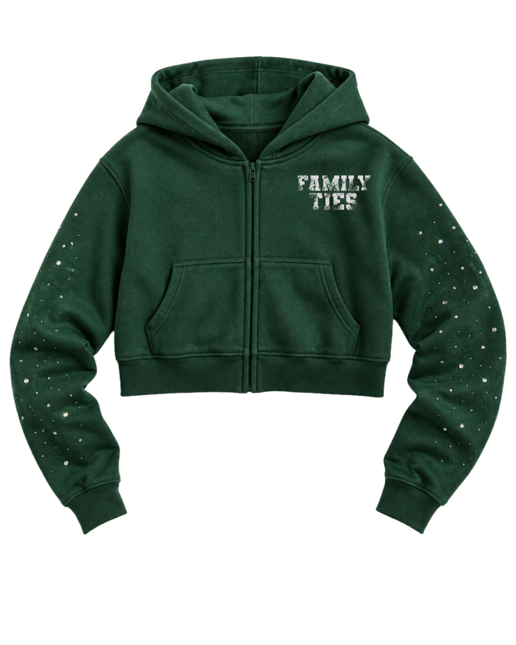 Family Ties "𝗔𝗳𝘁𝗲𝗿 𝗛𝗿𝘀" Cropped Zip-Up Hoodie 𝘍𝘰𝘳𝘦𝘴𝘵