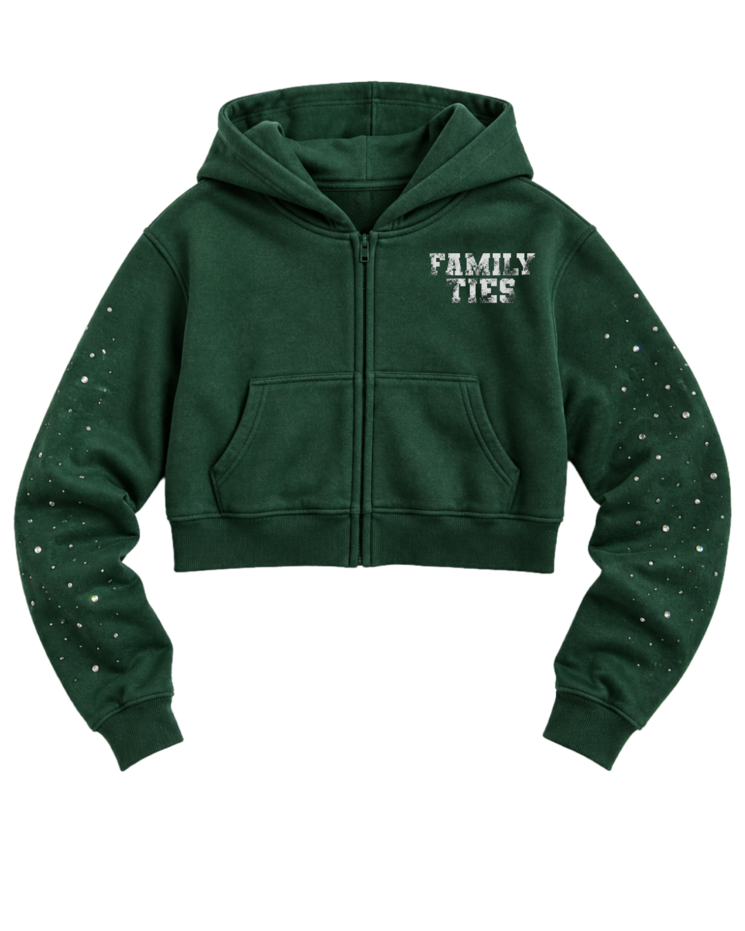 Family Ties "𝗔𝗳𝘁𝗲𝗿 𝗛𝗿𝘀" Cropped Zip-Up Hoodie 𝘍𝘰𝘳𝘦𝘴𝘵
