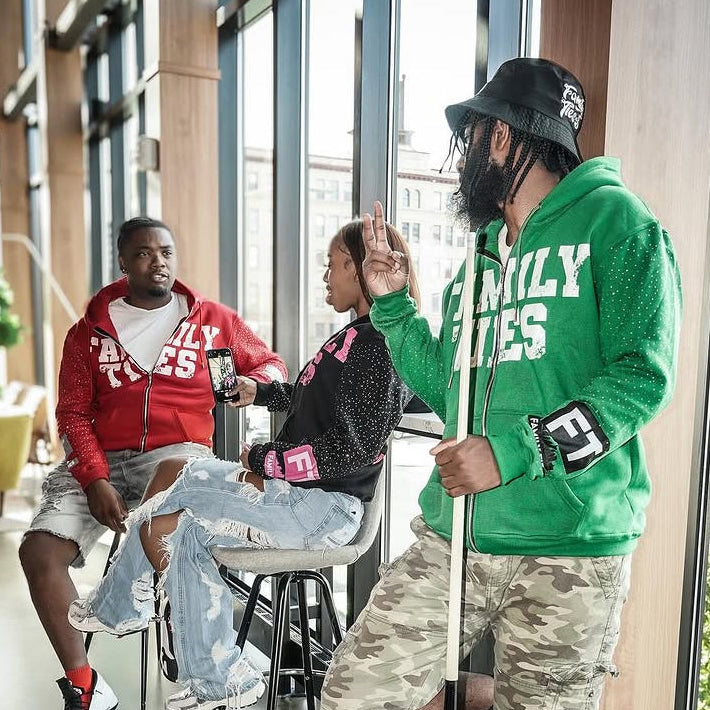 Green “ROYALTY” Rhinestone Zip-Up