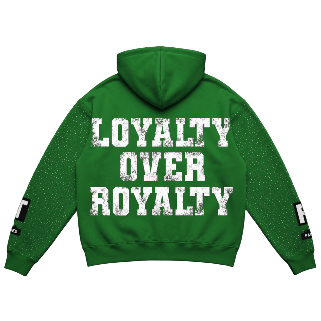 Green “ROYALTY” Rhinestone Zip-Up
