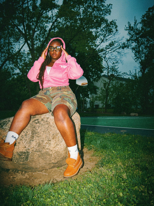 Family Ties "𝗔𝗳𝘁𝗲𝗿 𝗛𝗿𝘀" Cropped Zip-Up Hoodie 𝘉𝘶𝘣𝘣𝘭𝘦𝘨𝘶𝘮