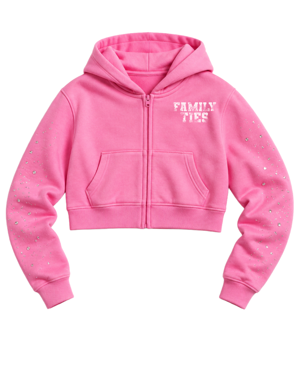 Family Ties "𝗔𝗳𝘁𝗲𝗿 𝗛𝗿𝘀" Cropped Zip-Up Hoodie 𝘉𝘶𝘣𝘣𝘭𝘦𝘨𝘶𝘮