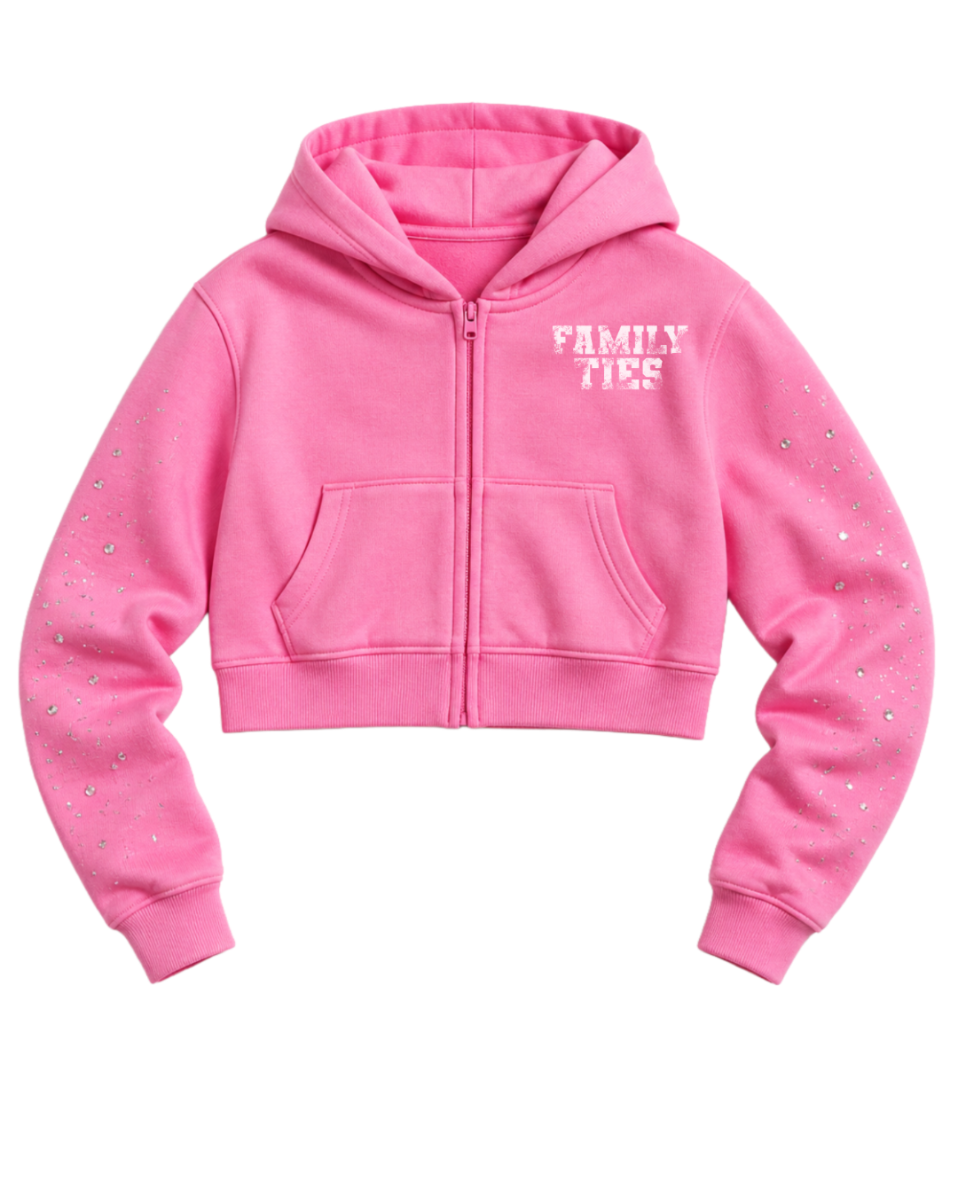 Family Ties "𝗔𝗳𝘁𝗲𝗿 𝗛𝗿𝘀" Cropped Zip-Up Hoodie 𝘉𝘶𝘣𝘣𝘭𝘦𝘨𝘶𝘮