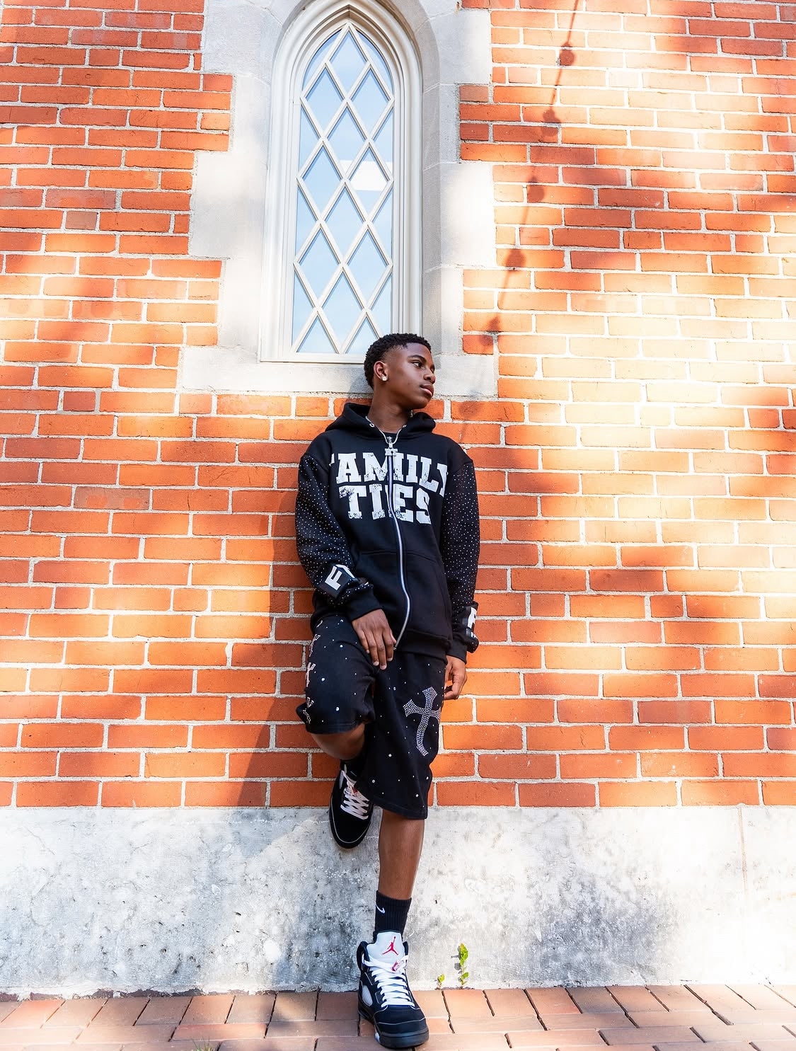 Black “ROYALTY” Rhinestone Zip-Up