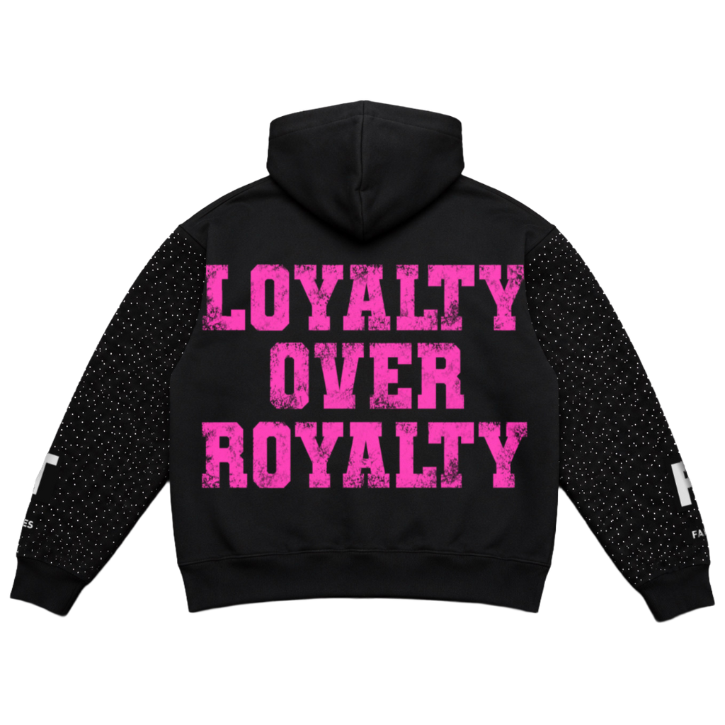 Black & Pink “ROYALTY” Rhinestone Zip-Up (Copy)