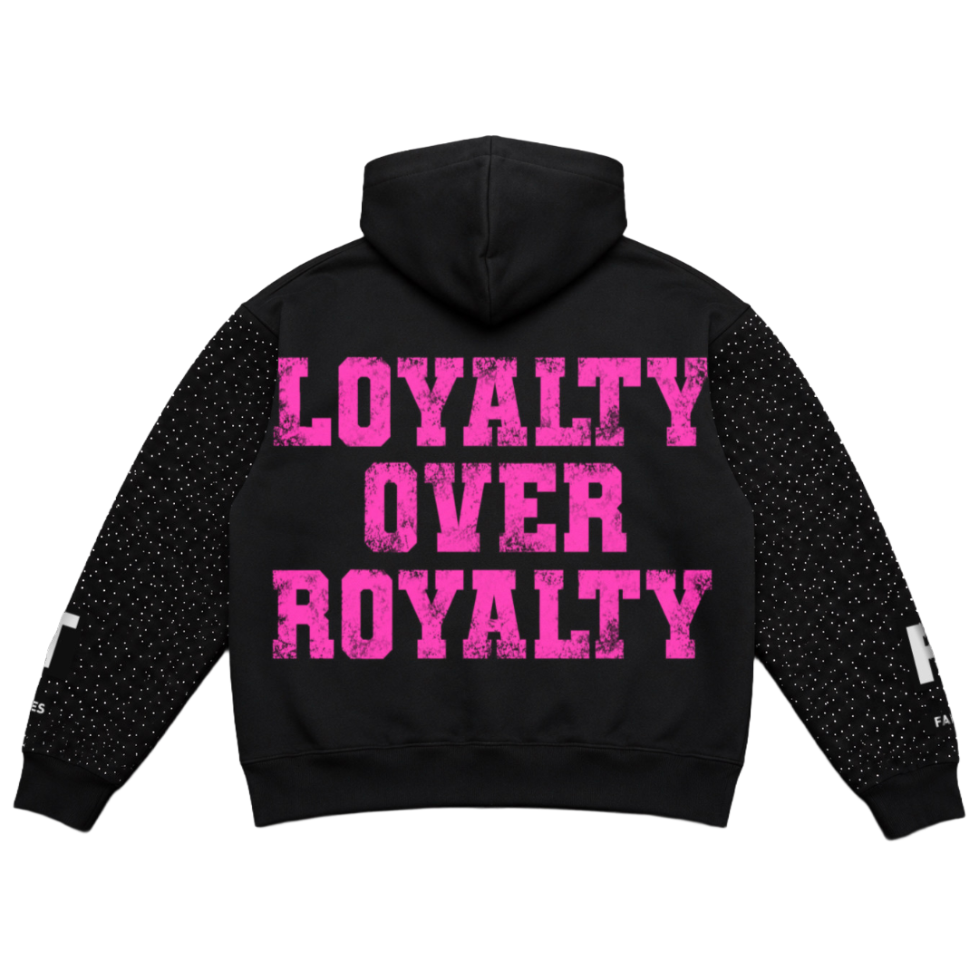 Black & Pink “ROYALTY” Rhinestone Zip-Up (Copy)