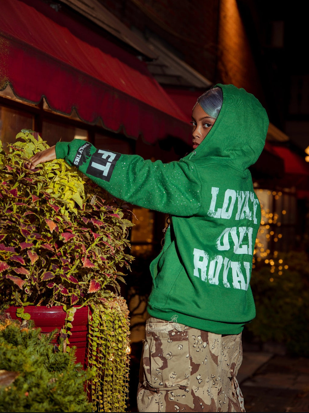 Green “ROYALTY” Rhinestone Zip-Up