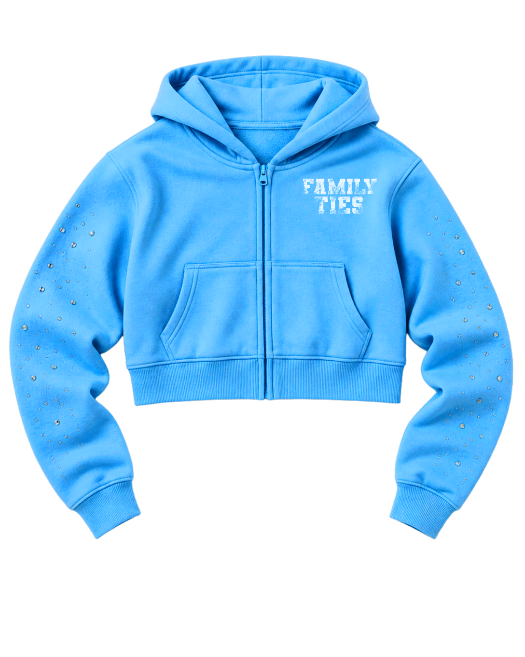 Family Ties "𝗔𝗳𝘁𝗲𝗿 𝗛𝗿𝘀" Cropped Zip-Up Hoodie 𝘗𝘰𝘸𝘥𝘦𝘳