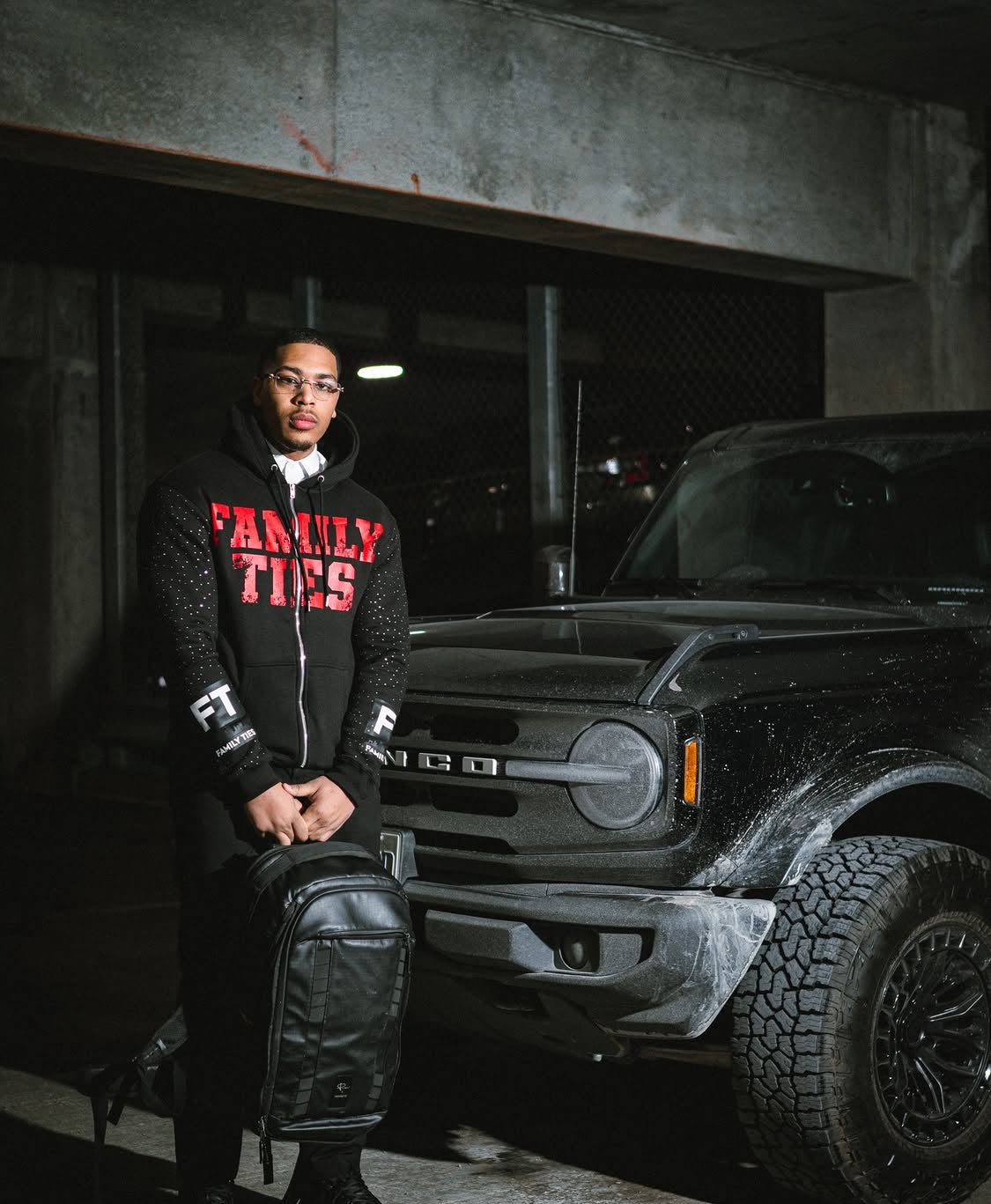 Black & Red “ROYALTY” Rhinestone Zip-Up