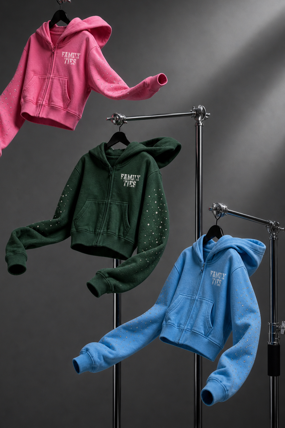 Family Ties "𝗔𝗳𝘁𝗲𝗿 𝗛𝗿𝘀" Cropped Zip-Up Hoodie 𝘗𝘰𝘸𝘥𝘦𝘳
