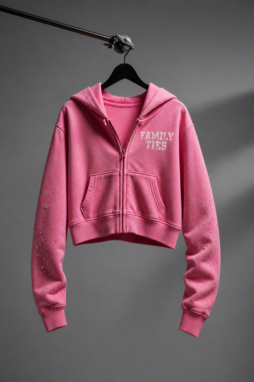 Family Ties "𝗔𝗳𝘁𝗲𝗿 𝗛𝗿𝘀" Cropped Zip-Up Hoodie 𝘉𝘶𝘣𝘣𝘭𝘦𝘨𝘶𝘮
